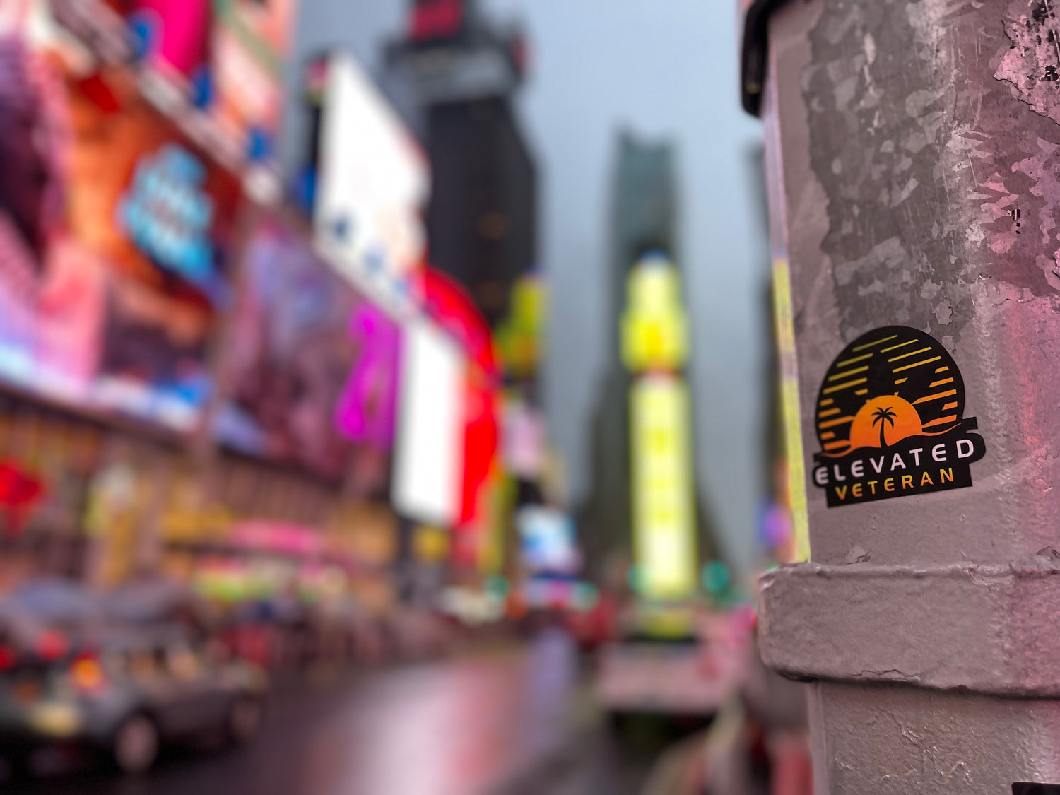 livin elevated, elevated veteran sticker in New York City 